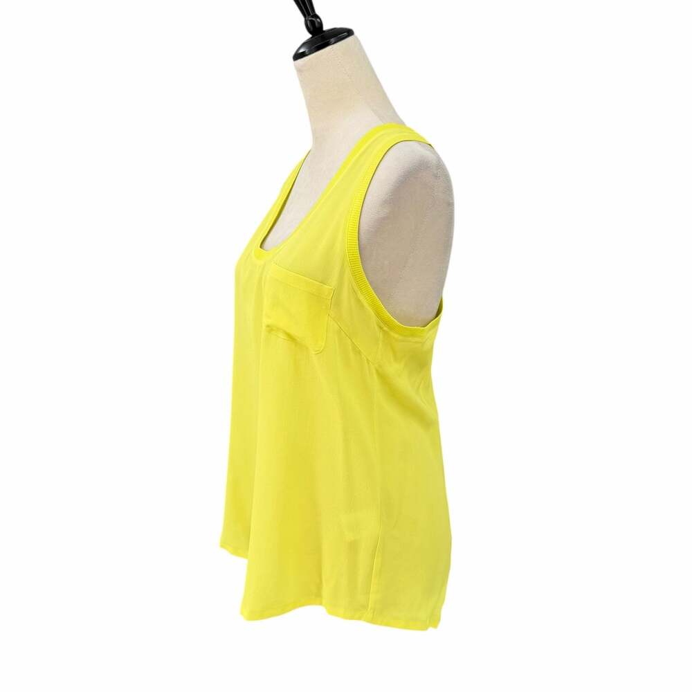 Joie NWT Alicia Neon Yellow 100% Silk Racerback Scoop Neck Lightweight Tank - Picture 2 of 10